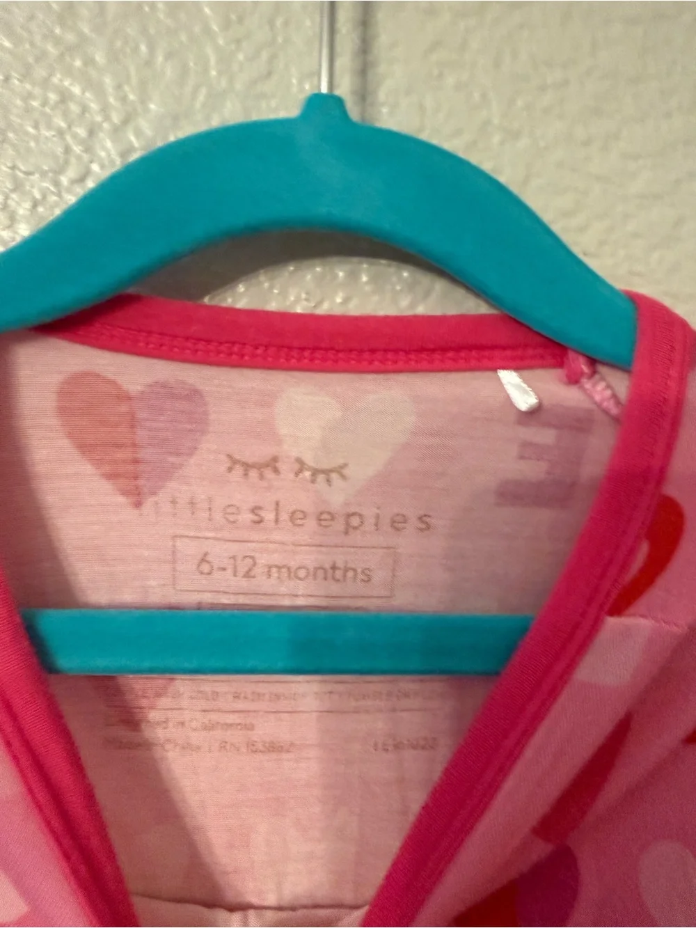 Little Sleepies Pink Heart & XOXO Footed One-Piece